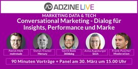 Banner Conversational Marketing - Dialog für Insights, Performance und Marke
