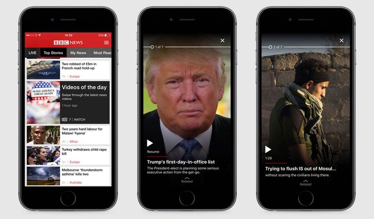 "Video des Tages"-Funktion der BBC App, Bild: BBC Presse Bild: BBC Presse