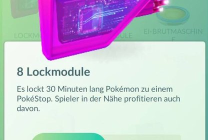 Das Pokémon Go In-Game-Item "Lockmodul" zieht mögliche Kunden an, Screenshot Pokémon Go