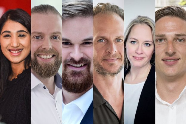 v. l. n. r. Saba Nasim, Christof Denker-Kontschakowsky, Jan Poschlod, Christian Neumann, Julia Hagemeister und Björn Klinger , Bilder: RMS und Linkedin