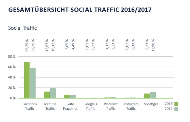 Übersicht des Social Traffics von Online Shops, Daten von Similar Web, Bild: Aufgesang Studie