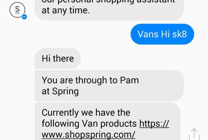 Screenshot "Shop Spring" im Facebook Messenger