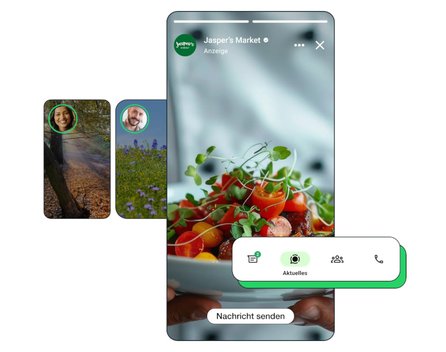 Mock-up für eine Werbeanzeige in einer Statusmeldung, Quelle: Meta, Bild: Meta