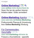 Beispiel Keyword "Online Marketing"