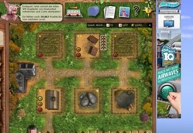 Standard-Displays im erfolgreichen Browsergame MyFreeFarm.de,