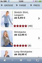 Beispiel für Artikelanzeige des Mobile-Shops