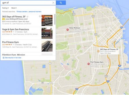 Beispielanzeige auf Google Maps