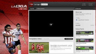 Screenshot des Youtube Channels "La Liga",