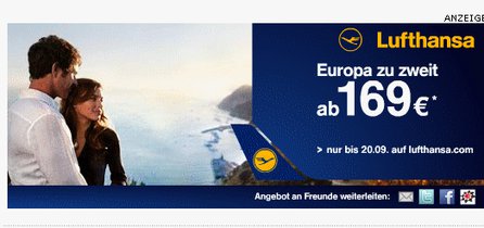 Clever: dieses Banner lässt sich in die Social Networks verlinken, Realisation: Plan.Net