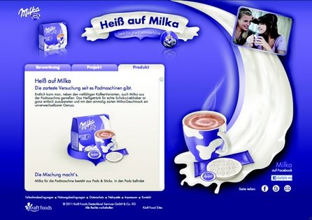 Die "Heiß auf Milka"-Plattform zum anmelden und blogen (Quelle: webguerillas)