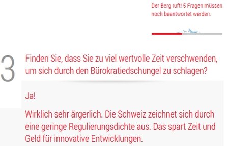 Eine der Fragen aus dem Online-Tool, mit Antwort.