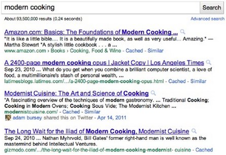 Beispiel für einen Social Search