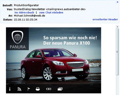 Interaktiver Content wird in der Mail dargestellt (Quelle: UID)