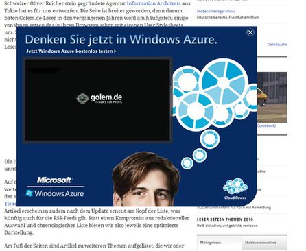 Bild: Die guten Brandingmöglichkeiten des Videoplayers gab es bereits vor dem Relaunch. Screenshot golem.de