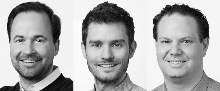 v. l. n. r. Tom Laband, Sebastian Doerfel und Fritz Richter, Bilder: adsquare Bilder: adsquare