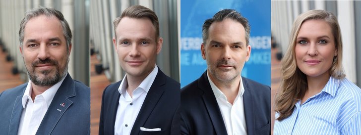 v. l. n. r. Nicolas Poppitz, Björn Radau, Martin Lau und Mirjam Swarowsky, Bild: Teads Bild: Teads