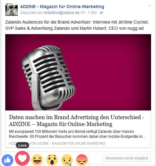 Screenshot Adzine@Facebook